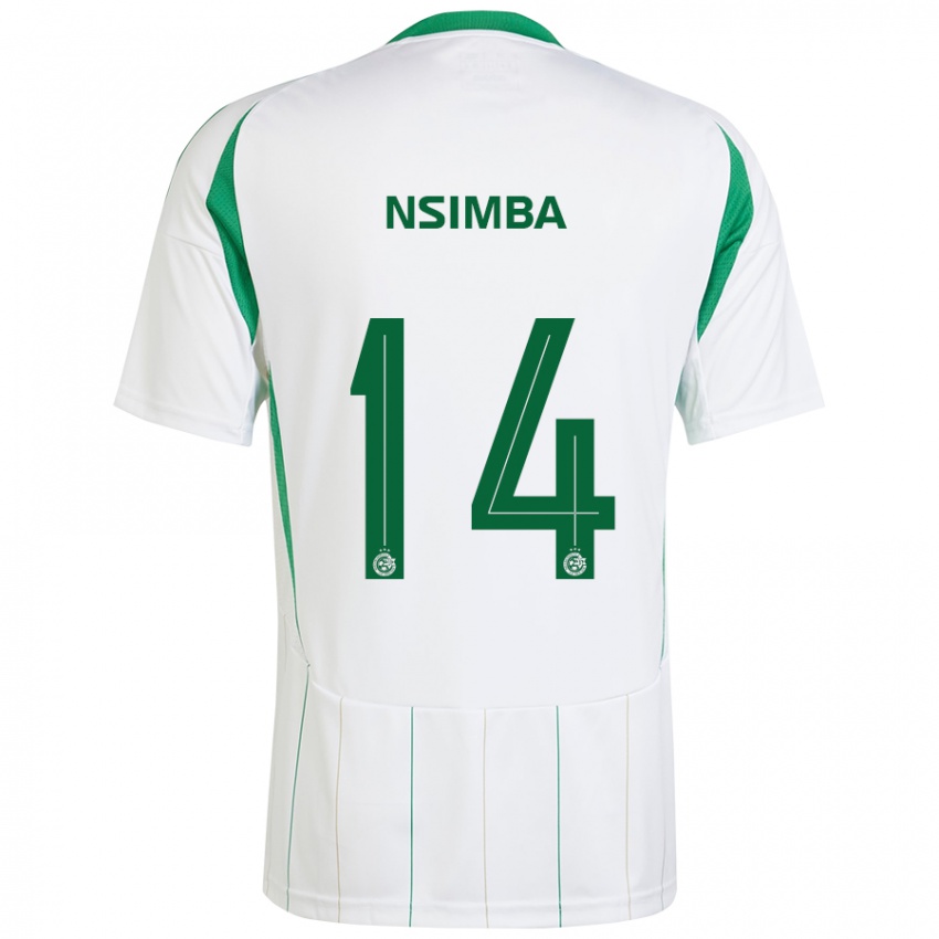 Niño Camiseta Vital Nsimba #14 Blanco Verde 2ª Equipación 2024/25 La Camisa México