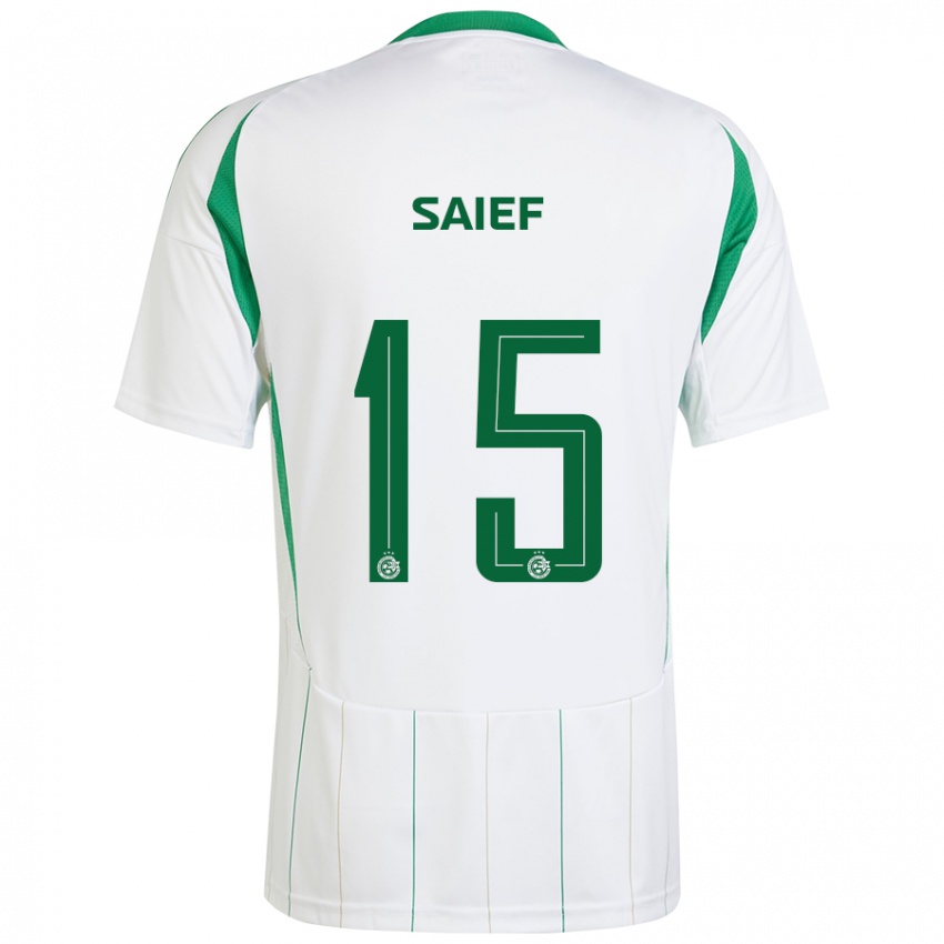 Niño Camiseta Kenny Saief #15 Blanco Verde 2ª Equipación 2024/25 La Camisa México