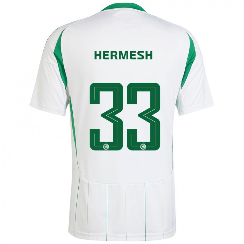 Niño Camiseta Liam Hermesh #33 Blanco Verde 2ª Equipación 2024/25 La Camisa México