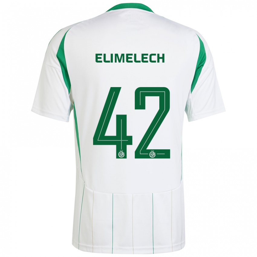 Niño Camiseta Roey Elimelech #42 Blanco Verde 2ª Equipación 2024/25 La Camisa México