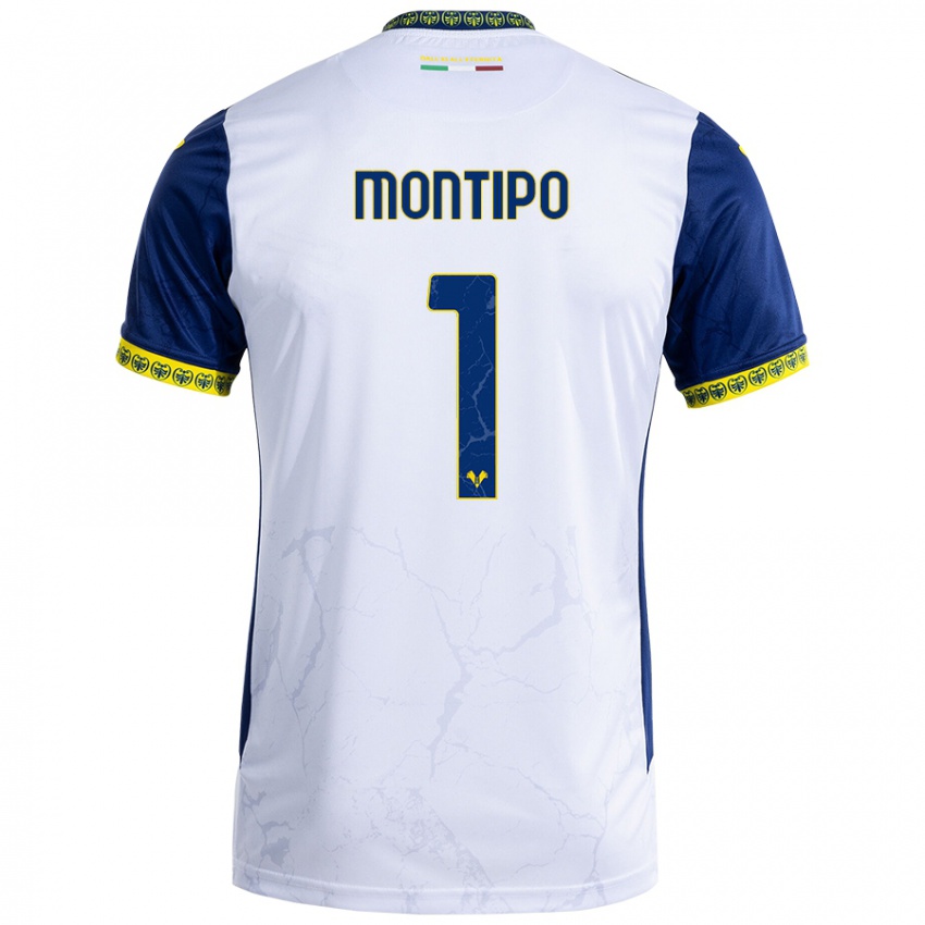 Niño Camiseta Lorenzo Montipò #1 Blanco Azul 2ª Equipación 2024/25 La Camisa México