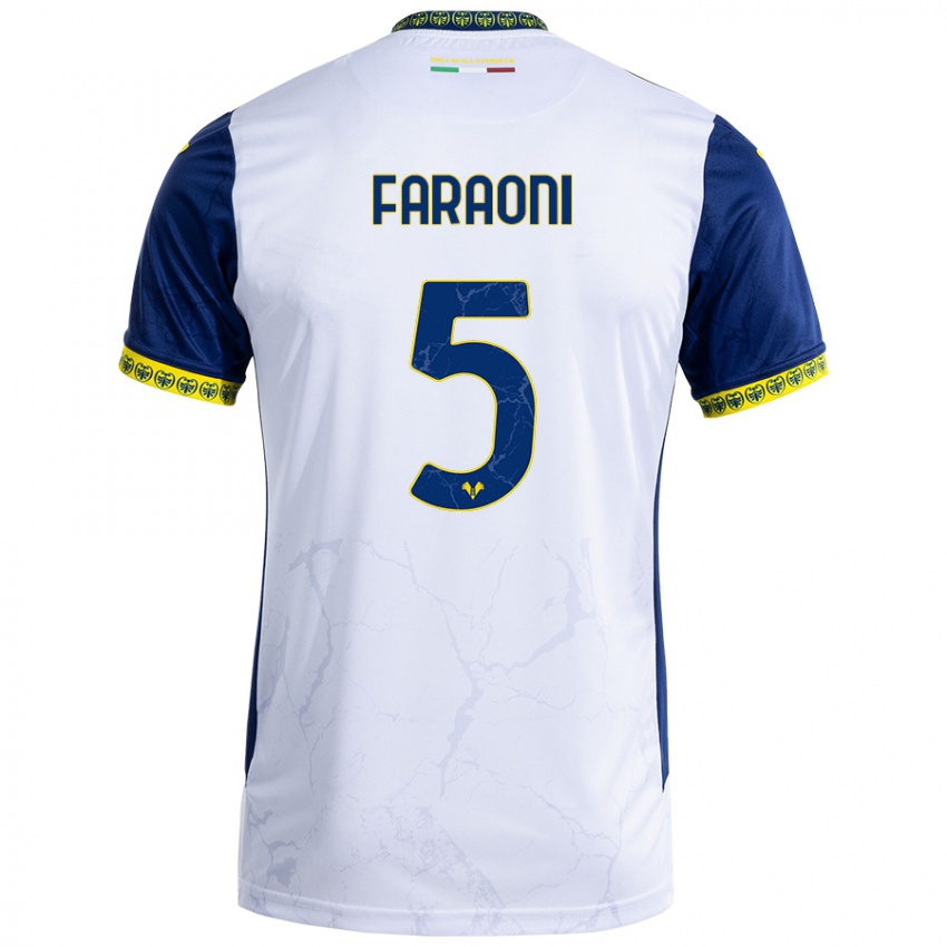 Niño Camiseta Davide Faraoni #5 Blanco Azul 2ª Equipación 2024/25 La Camisa México