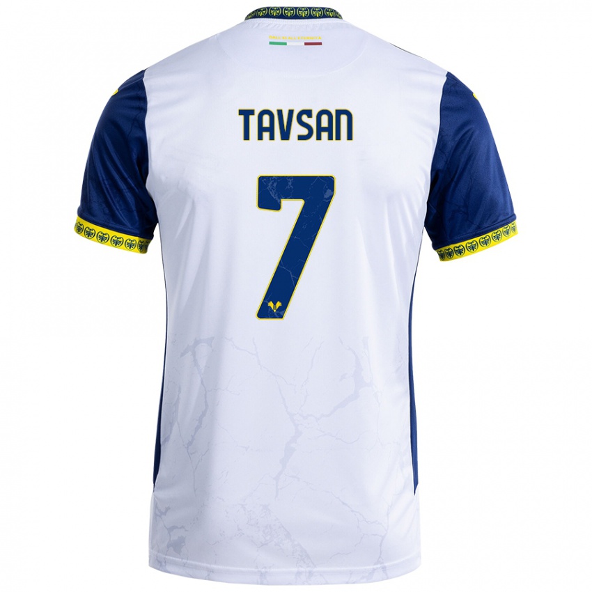 Niño Camiseta Elayis Tavsan #7 Blanco Azul 2ª Equipación 2024/25 La Camisa México