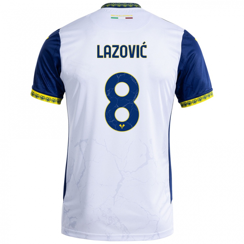 Niño Camiseta Darko Lazović #8 Blanco Azul 2ª Equipación 2024/25 La Camisa México