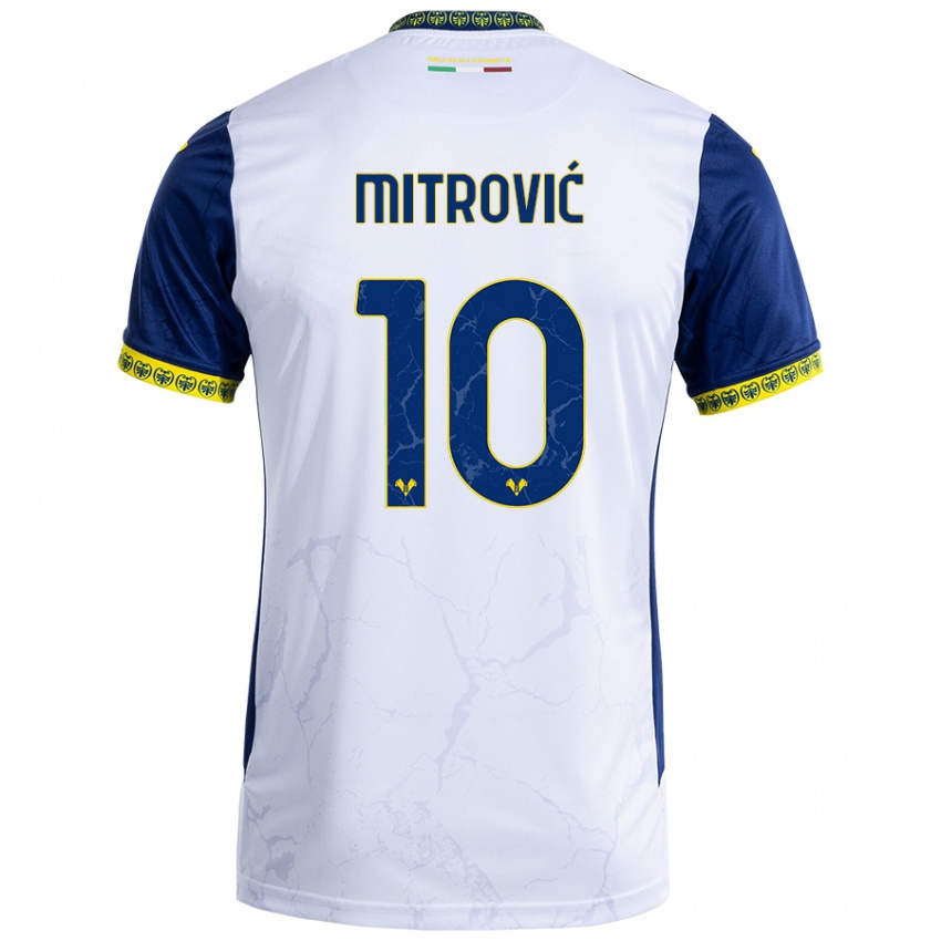 Niño Camiseta Stefan Mitrović #10 Blanco Azul 2ª Equipación 2024/25 La Camisa México