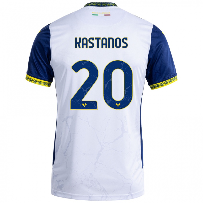 Niño Camiseta Grigoris Kastanos #20 Blanco Azul 2ª Equipación 2024/25 La Camisa México