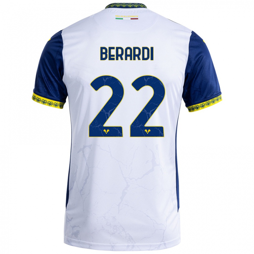 Niño Camiseta Alessandro Berardi #22 Blanco Azul 2ª Equipación 2024/25 La Camisa México