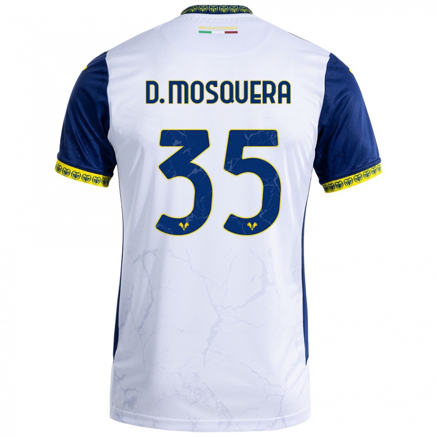 Niño Camiseta Daniel Mosquera #35 Blanco Azul 2ª Equipación 2024/25 La Camisa México