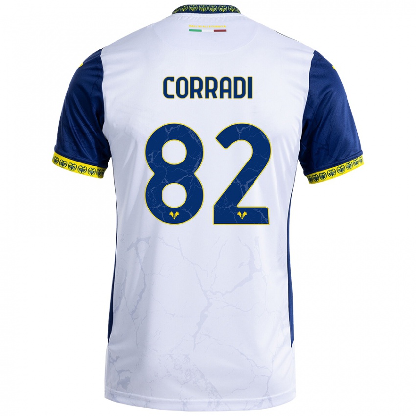 Niño Camiseta Christian Corradi #82 Blanco Azul 2ª Equipación 2024/25 La Camisa México