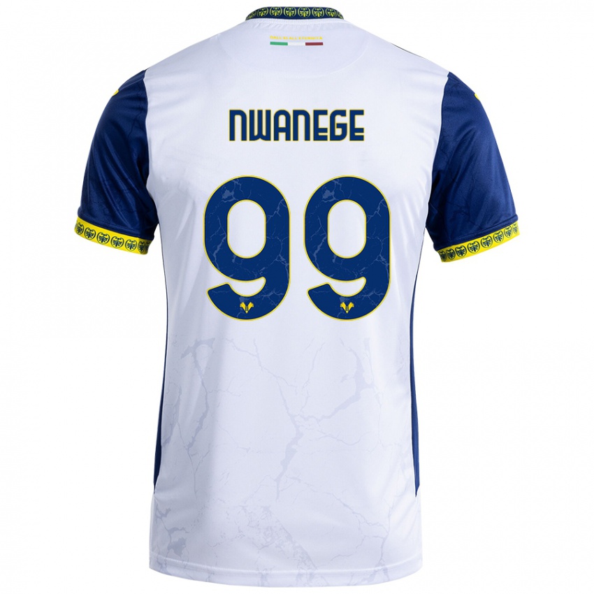 Niño Camiseta Karlson Nwanege #99 Blanco Azul 2ª Equipación 2024/25 La Camisa México