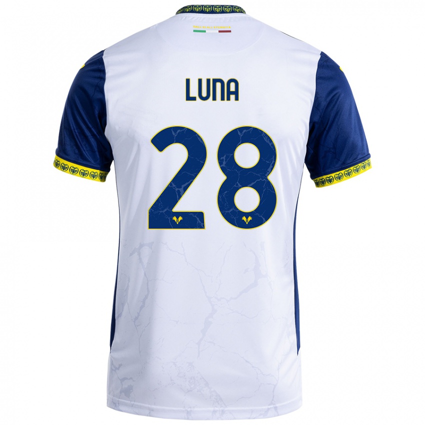 Niño Camiseta Agustín Luna #28 Blanco Azul 2ª Equipación 2024/25 La Camisa México