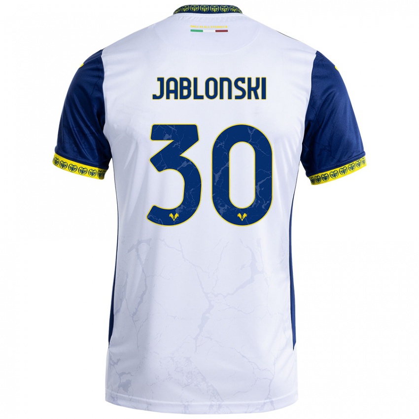 Niño Camiseta Darvin Jablonski #30 Blanco Azul 2ª Equipación 2024/25 La Camisa México