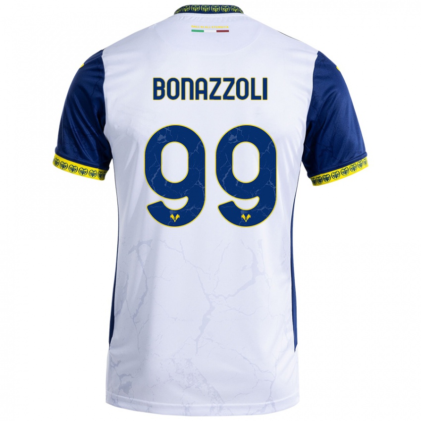 Niño Camiseta Federico Bonazzoli #99 Blanco Azul 2ª Equipación 2024/25 La Camisa México