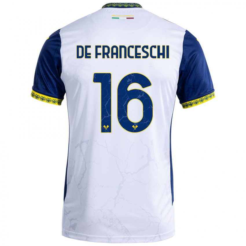 Niño Camiseta Edoardo De Franceschi #16 Blanco Azul 2ª Equipación 2024/25 La Camisa México