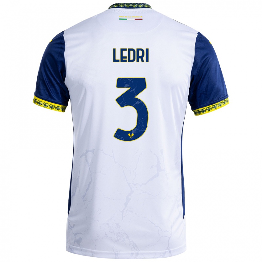 Niño Camiseta Michela Ledri #3 Blanco Azul 2ª Equipación 2024/25 La Camisa México