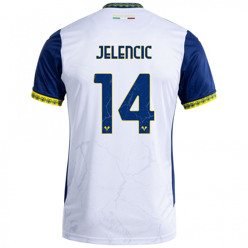 Niño Camiseta Ana Jelencic #14 Blanco Azul 2ª Equipación 2024/25 La Camisa México