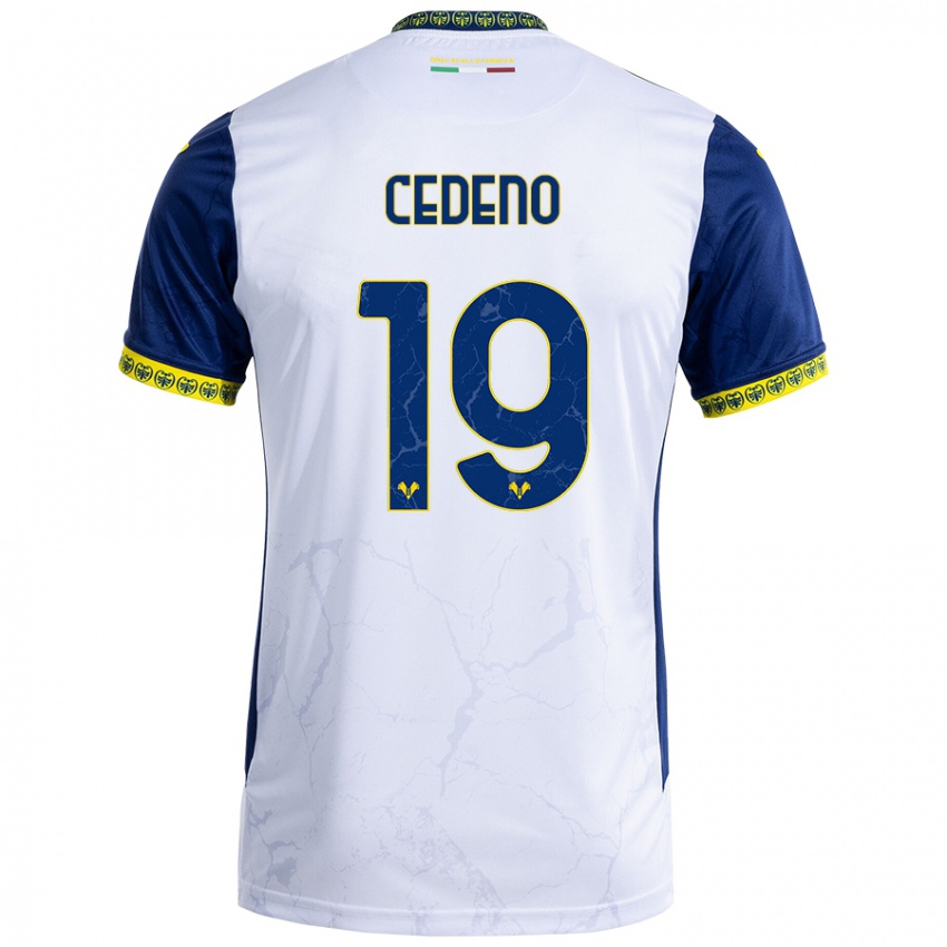 Niño Camiseta Lineth Cedeno #19 Blanco Azul 2ª Equipación 2024/25 La Camisa México