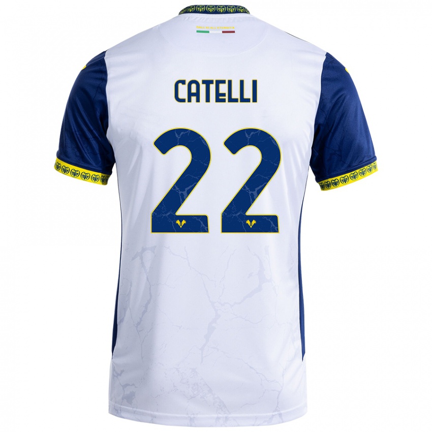 Niño Camiseta Anna Catelli #22 Blanco Azul 2ª Equipación 2024/25 La Camisa México