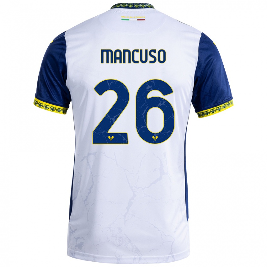 Niño Camiseta Giulia Mancuso #26 Blanco Azul 2ª Equipación 2024/25 La Camisa México