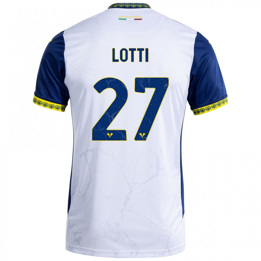 Niño Camiseta Irene Lotti #27 Blanco Azul 2ª Equipación 2024/25 La Camisa México