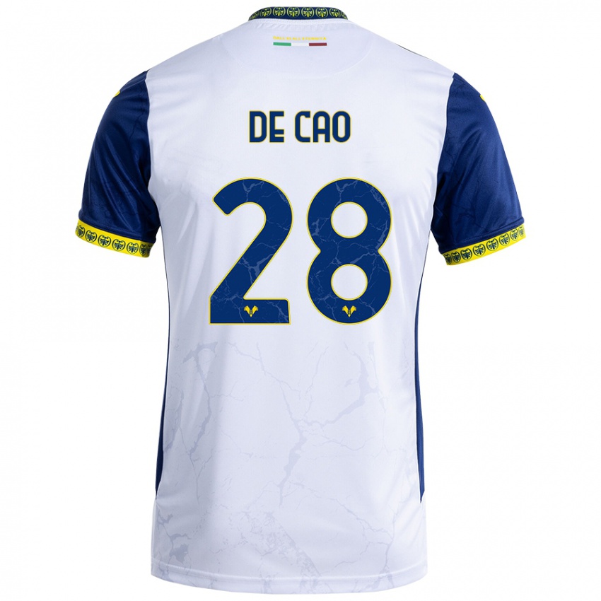 Niño Camiseta Elena De Cao #28 Blanco Azul 2ª Equipación 2024/25 La Camisa México