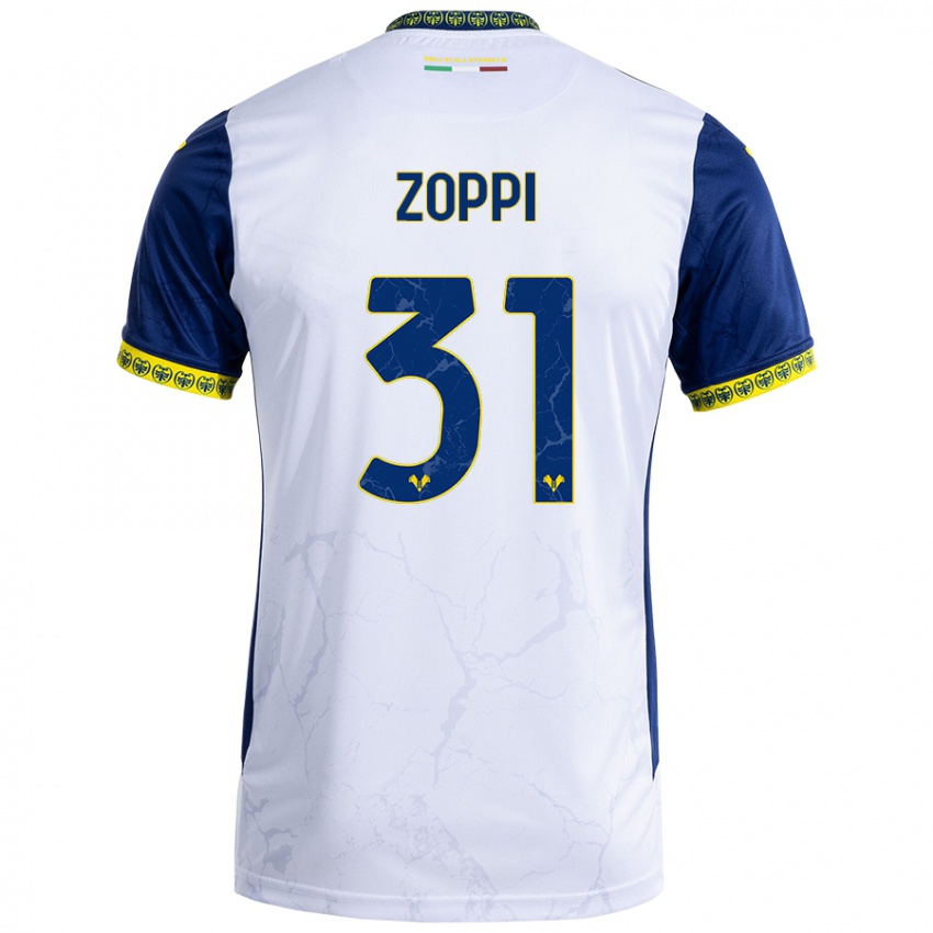 Niño Camiseta Sofia Zoppi #31 Blanco Azul 2ª Equipación 2024/25 La Camisa México