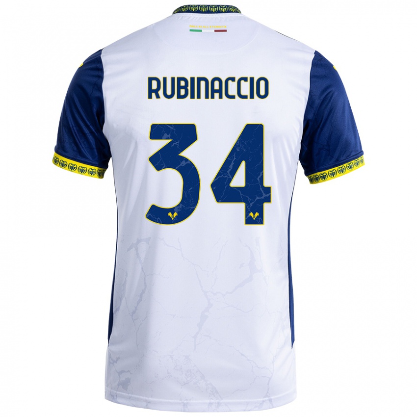 Niño Camiseta Nikol Rubinaccio #34 Blanco Azul 2ª Equipación 2024/25 La Camisa México