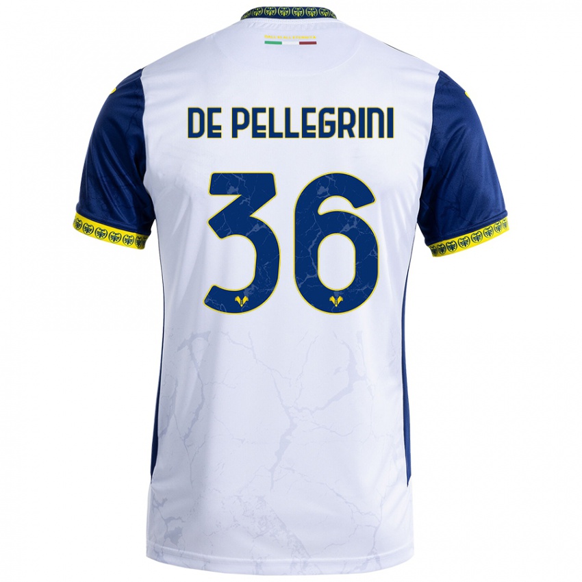 Niño Camiseta Erika De Pellegrini #36 Blanco Azul 2ª Equipación 2024/25 La Camisa México