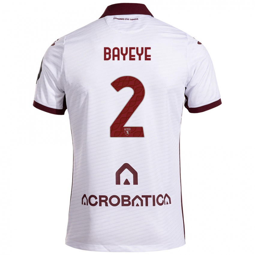 Niño Camiseta Brian Bayeye #2 Blanco Granate 2ª Equipación 2024/25 La Camisa México