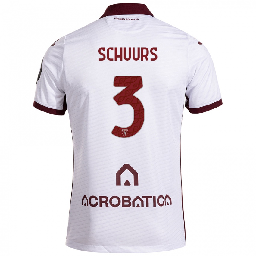 Niño Camiseta Perr Schuurs #3 Blanco Granate 2ª Equipación 2024/25 La Camisa México