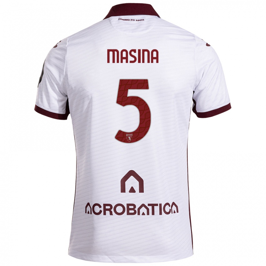 Niño Camiseta Adam Masina #5 Blanco Granate 2ª Equipación 2024/25 La Camisa México