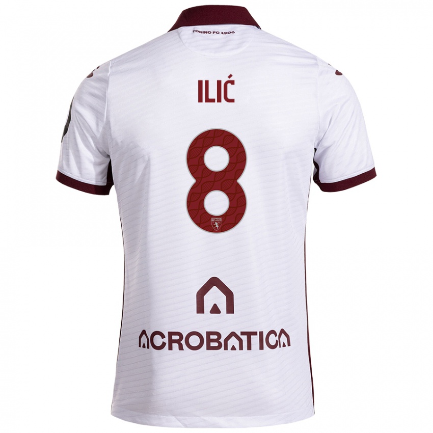 Niño Camiseta Ivan Ilić #8 Blanco Granate 2ª Equipación 2024/25 La Camisa México