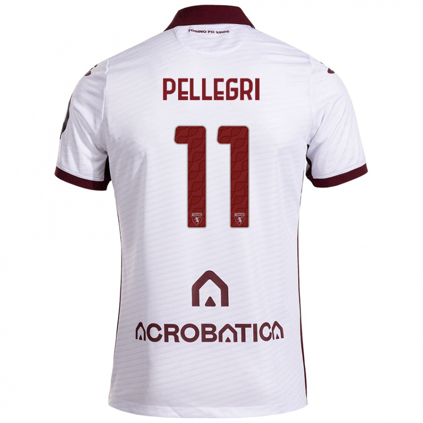 Niño Camiseta Pietro Pellegri #11 Blanco Granate 2ª Equipación 2024/25 La Camisa México