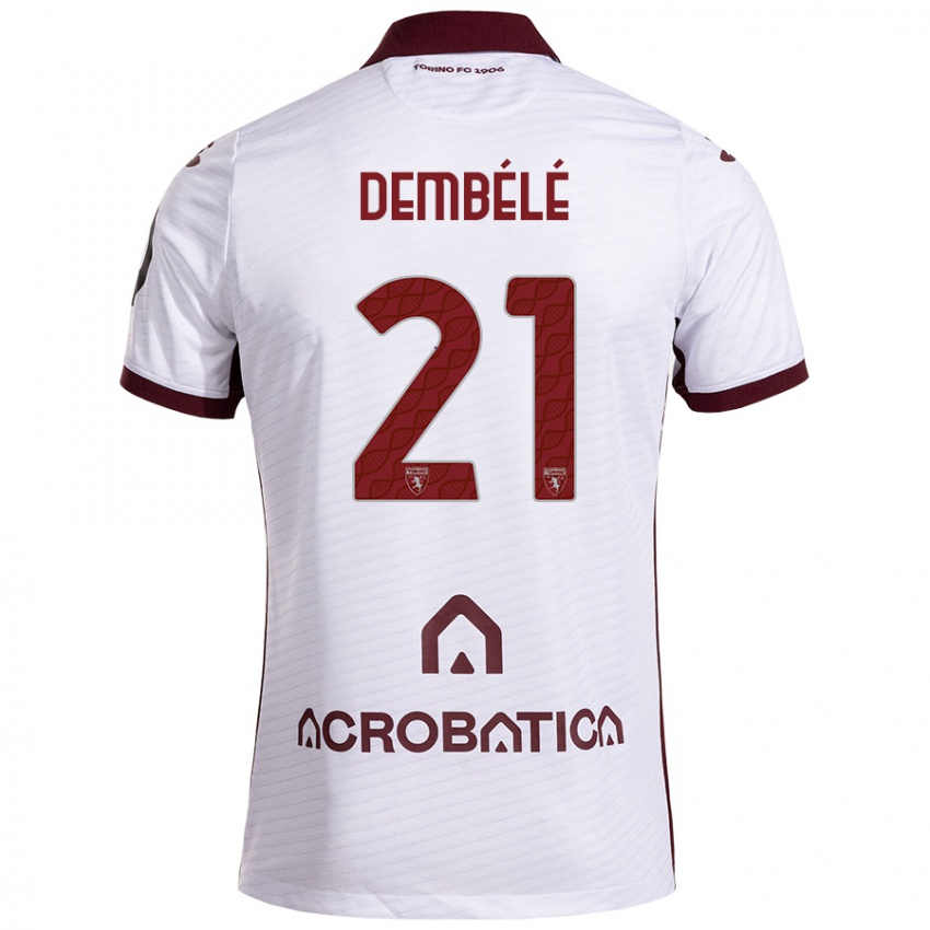 Niño Camiseta Ali Dembélé #21 Blanco Granate 2ª Equipación 2024/25 La Camisa México