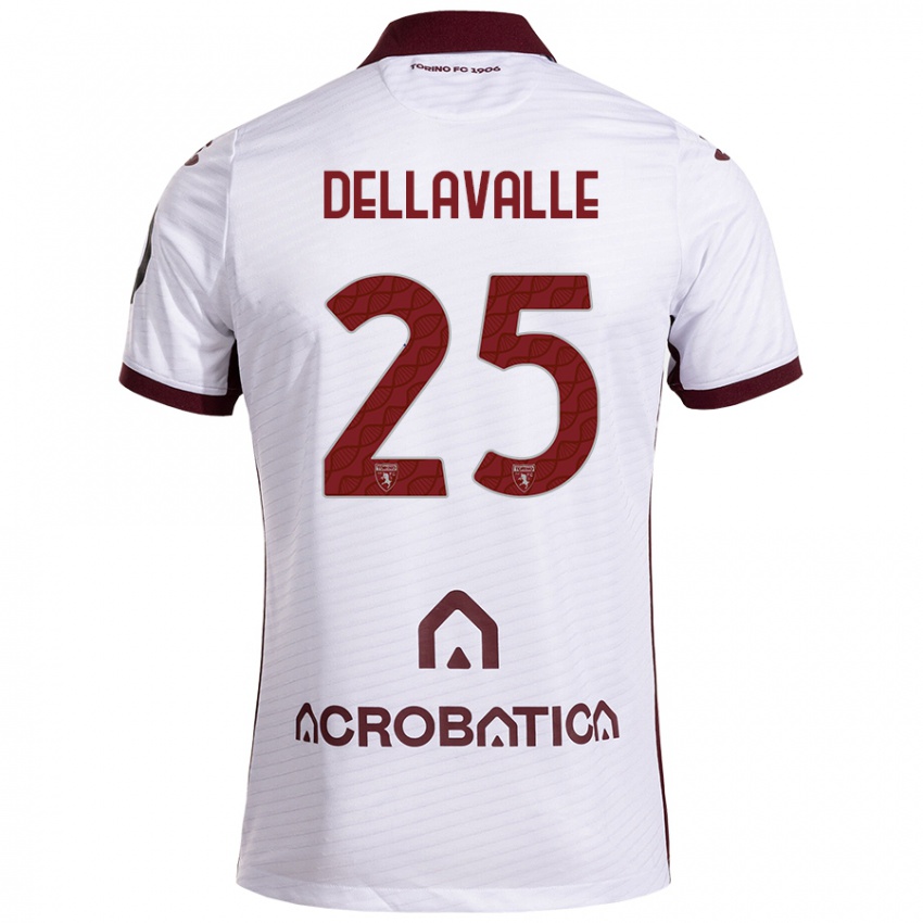 Niño Camiseta Alessandro Dellavalle #25 Blanco Granate 2ª Equipación 2024/25 La Camisa México