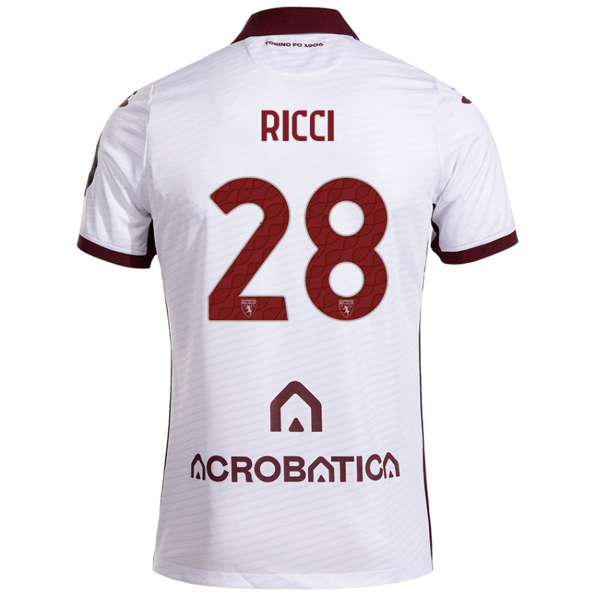 Niño Camiseta Samuele Ricci #28 Blanco Granate 2ª Equipación 2024/25 La Camisa México