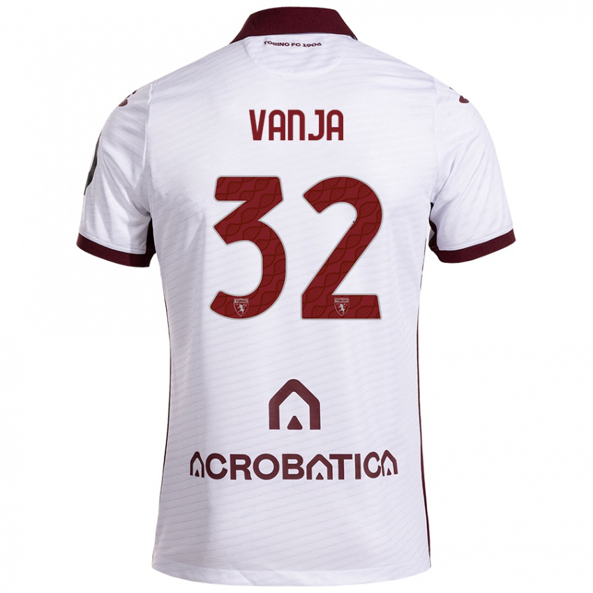 Niño Camiseta Vanja Milinković-Savić #32 Blanco Granate 2ª Equipación 2024/25 La Camisa México