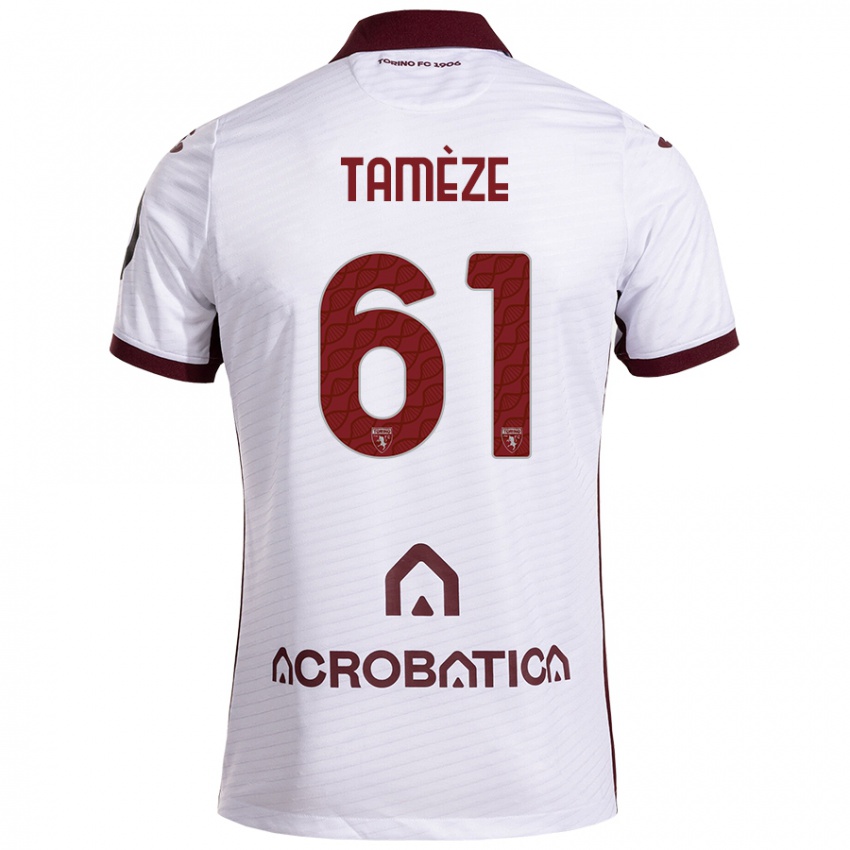 Niño Camiseta Adrien Tamèze #61 Blanco Granate 2ª Equipación 2024/25 La Camisa México