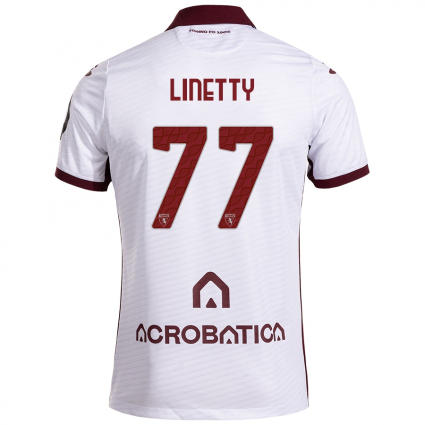 Niño Camiseta Karol Linetty #77 Blanco Granate 2ª Equipación 2024/25 La Camisa México