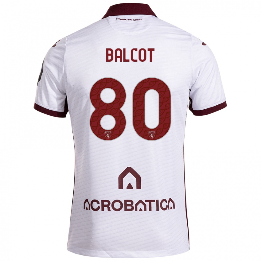 Niño Camiseta Côme Bianay Balcot #80 Blanco Granate 2ª Equipación 2024/25 La Camisa México