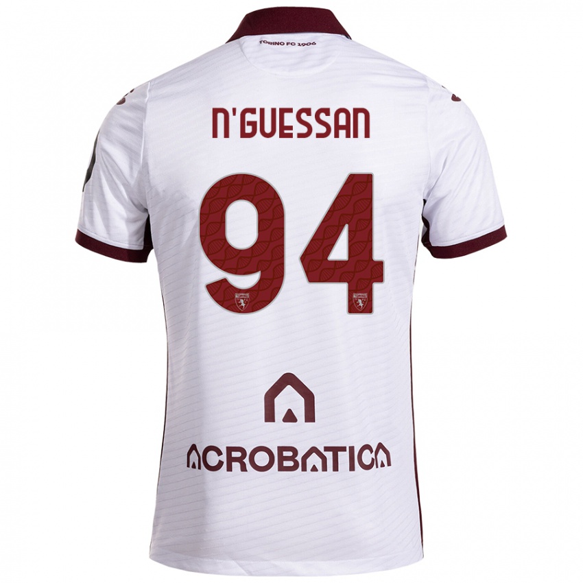 Niño Camiseta Ange Caumenan N'guessan #94 Blanco Granate 2ª Equipación 2024/25 La Camisa México