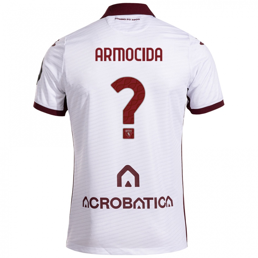 Niño Camiseta Simone Armocida #0 Blanco Granate 2ª Equipación 2024/25 La Camisa México