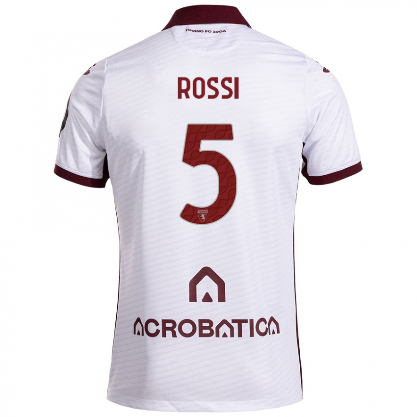 Niño Camiseta Simone Rossi #5 Blanco Granate 2ª Equipación 2024/25 La Camisa México