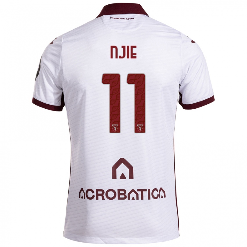 Niño Camiseta Alieu Njie #11 Blanco Granate 2ª Equipación 2024/25 La Camisa México