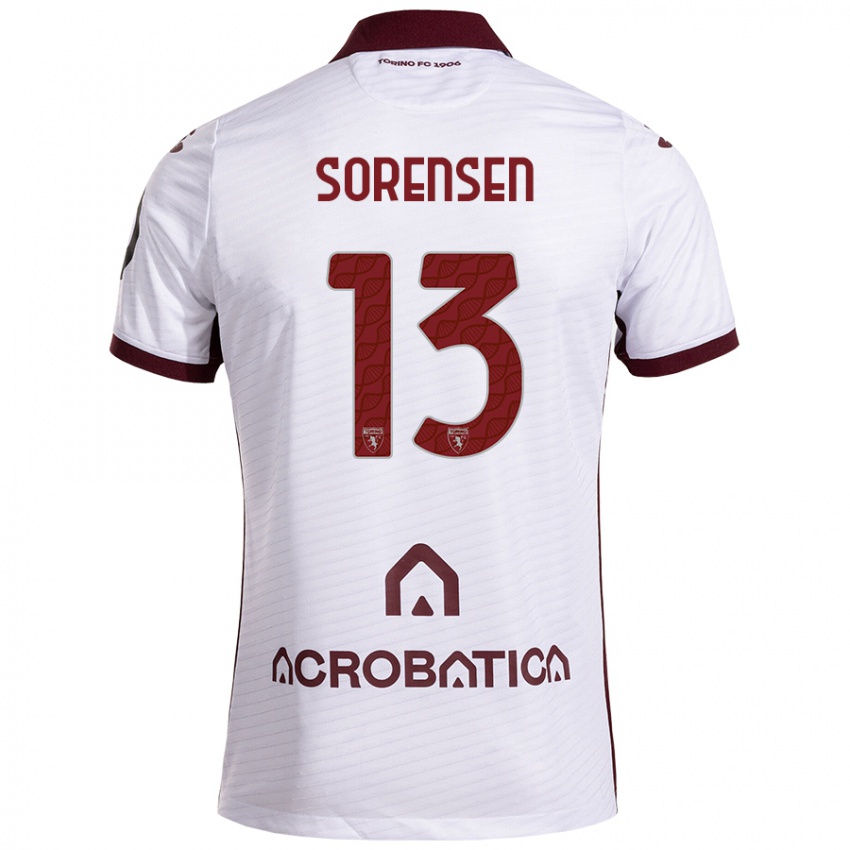 Niño Camiseta Ben Sørensen #13 Blanco Granate 2ª Equipación 2024/25 La Camisa México