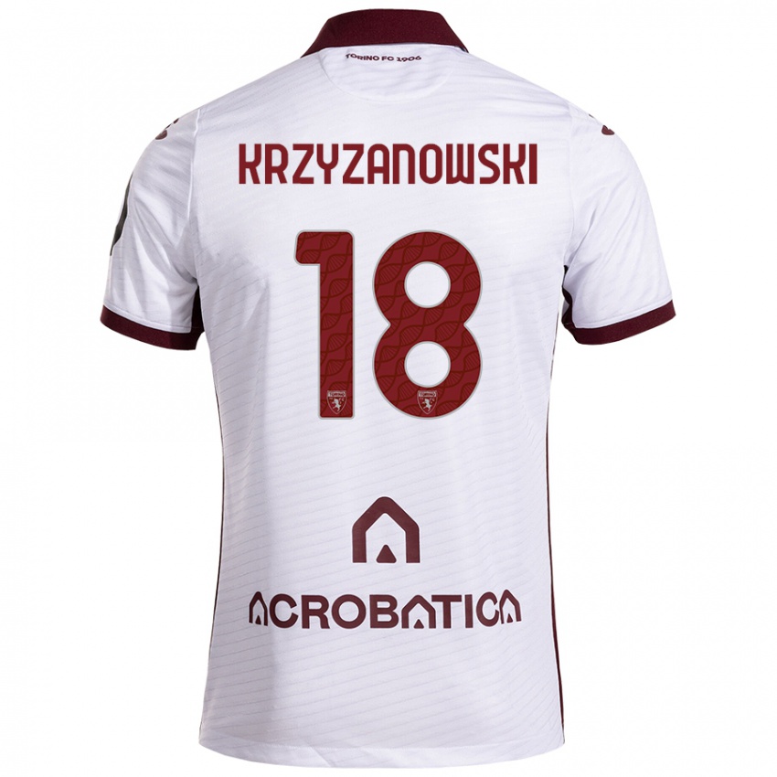 Niño Camiseta Jakub Krzyzanowski #18 Blanco Granate 2ª Equipación 2024/25 La Camisa México