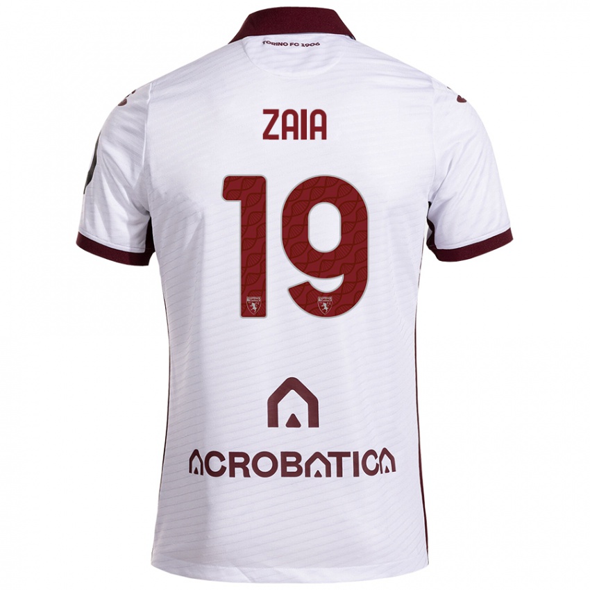 Niño Camiseta Edoardo Zaia #19 Blanco Granate 2ª Equipación 2024/25 La Camisa México