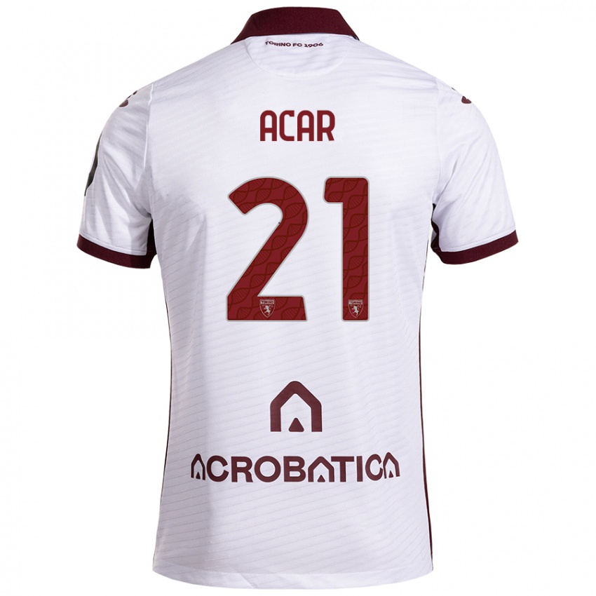 Niño Camiseta Emirhan Acar #21 Blanco Granate 2ª Equipación 2024/25 La Camisa México