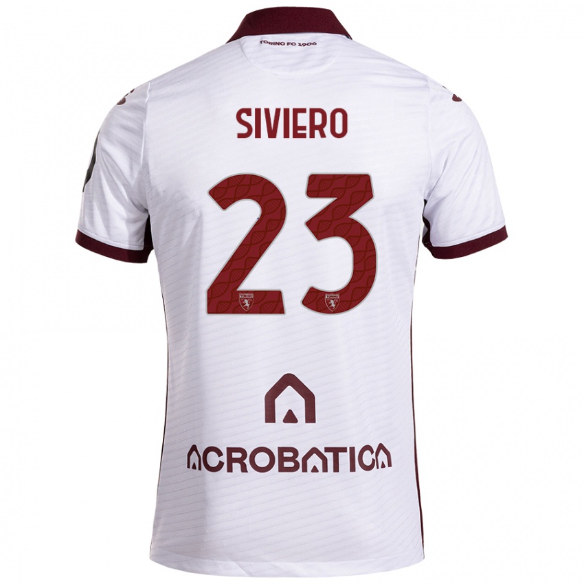 Niño Camiseta Lapo Siviero #23 Blanco Granate 2ª Equipación 2024/25 La Camisa México