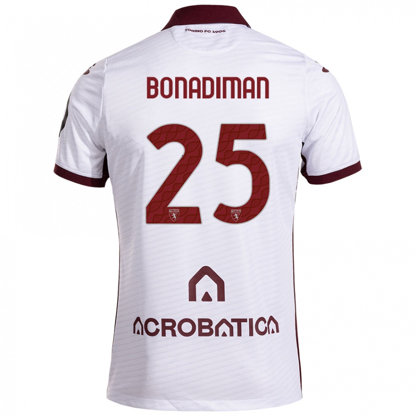 Niño Camiseta Matteo Bonadiman #25 Blanco Granate 2ª Equipación 2024/25 La Camisa México